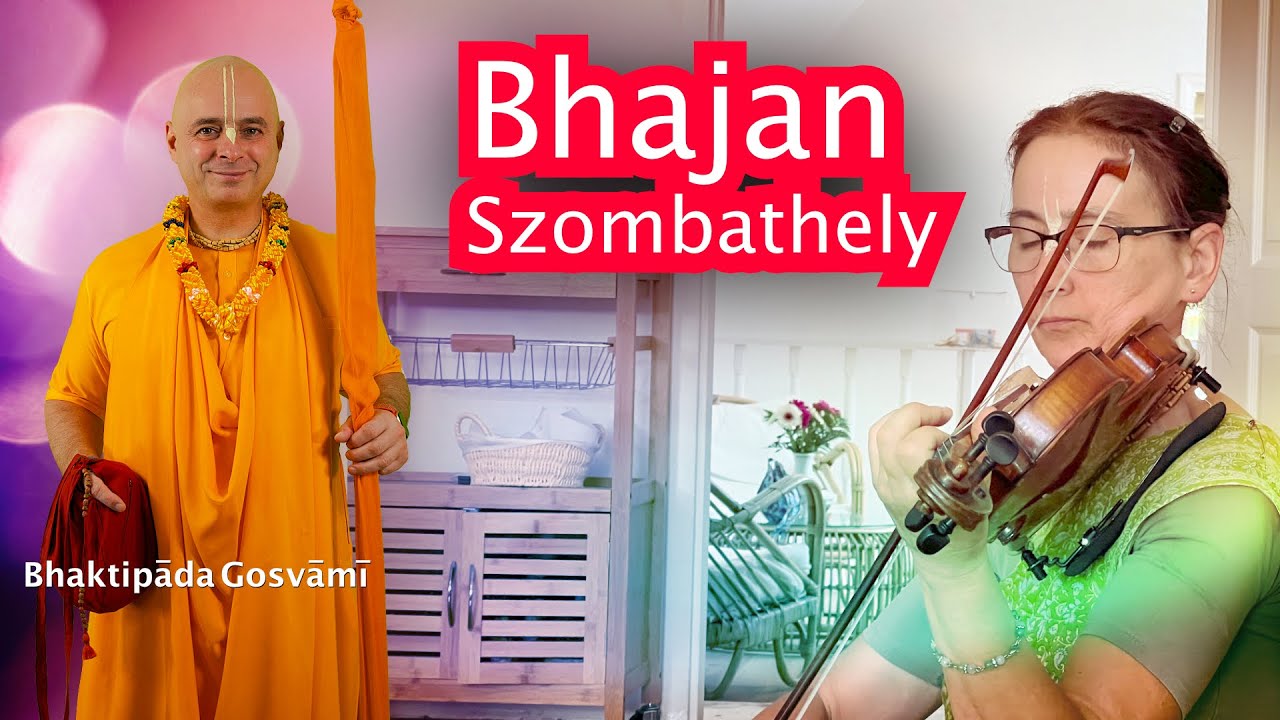 Bhajanja a Szombathelyi Govindában. 2022. július 3. Bhaktipāda Gosvāmī