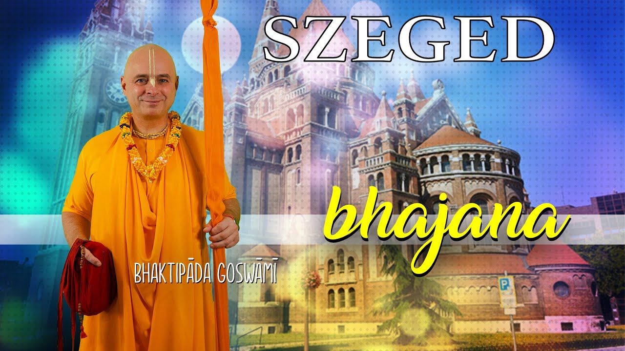 Bhajana a Szegedi központban. Bhaktipāda Gosvāmī
