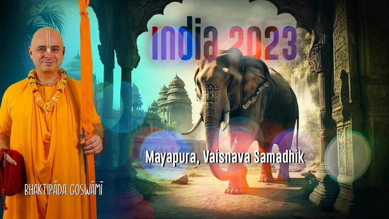 Mayapura. Az ISKCON területén lévő samadhiknál. Bhaktipāda Gosvāmī