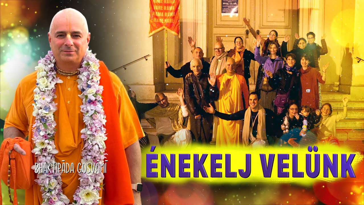 Utcai zenés táncos felvonulás. Bhaktipāda Gosvāmī