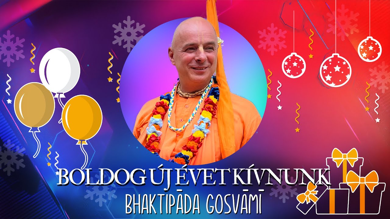 Újév várás a Dhira Kutirban. Bhaktipāda Gosvāmī