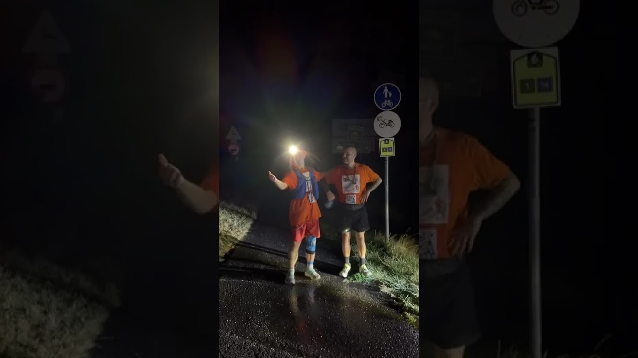 Śyāma-bihārī and Dharma-vīra arrive at 180 km Balaton run